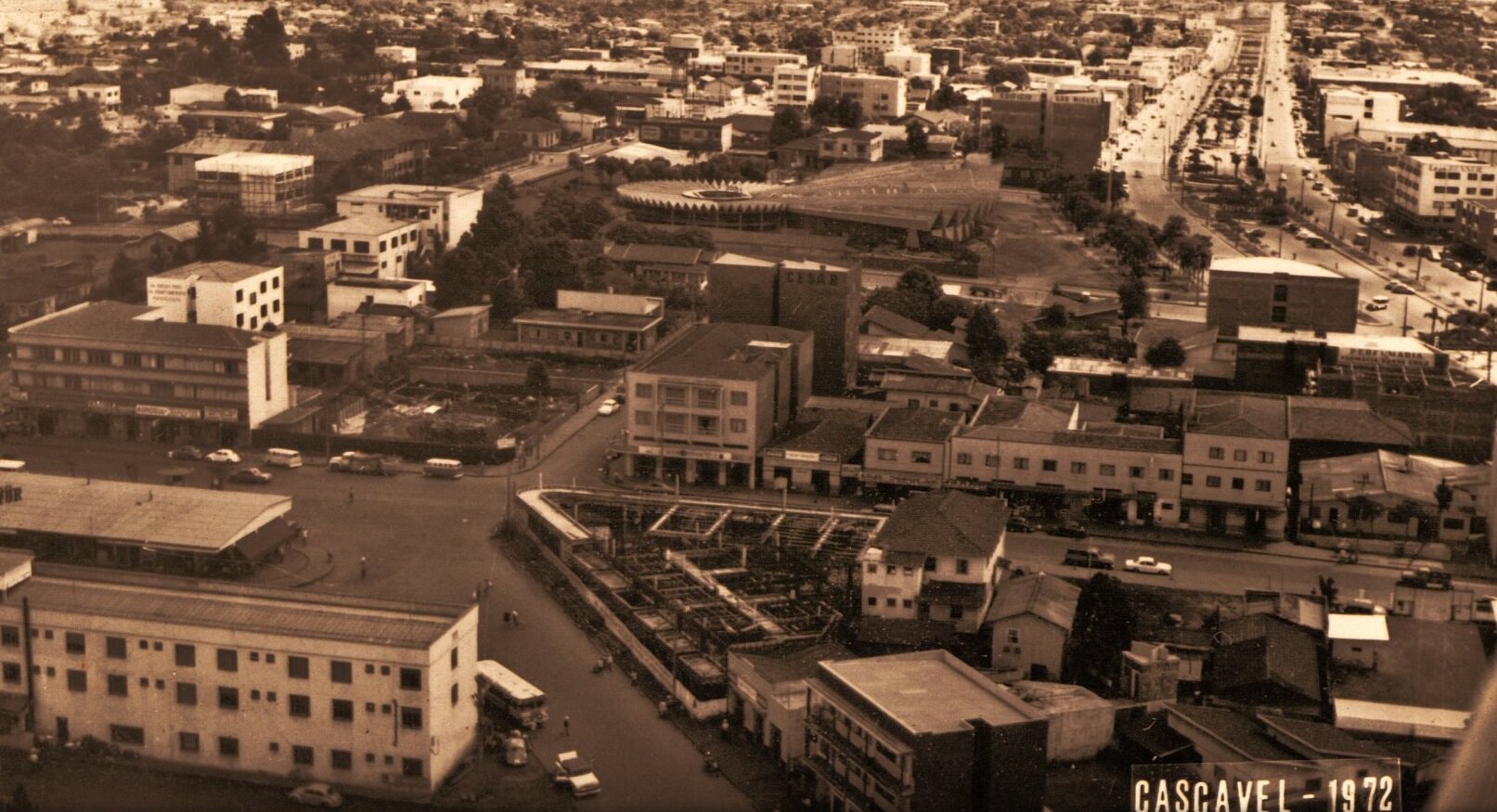 Cascavel vista de cima - 1972